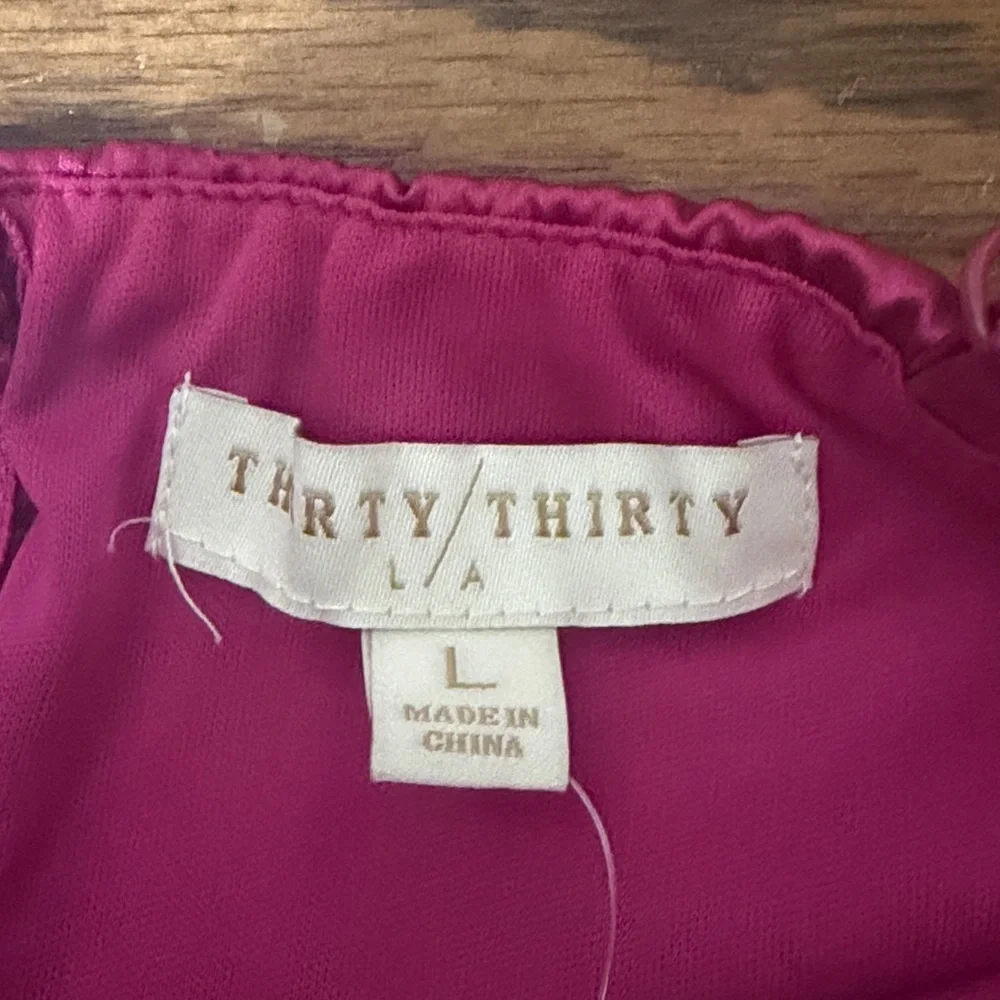 Thirty thirty Elegant Pink Satin Women's Top Size L New With Tag - Picture 6 of 9